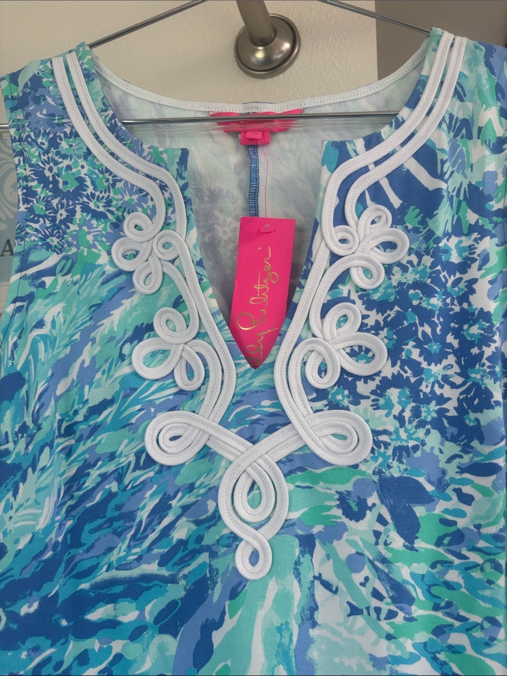 Lilly Pulitzer RARE Harper Sleeveless V-neck Dress Blue Haven Hey Hey Soleil NWT - Picture 4 of 4